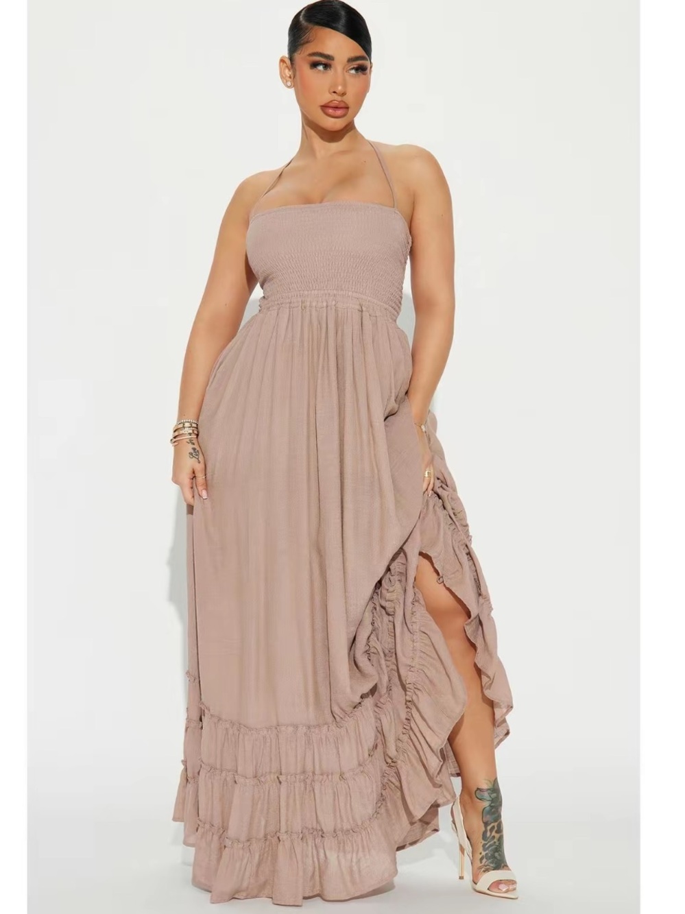 Fashion Nova | Hayley Halter Maxi Dress - Mocha
